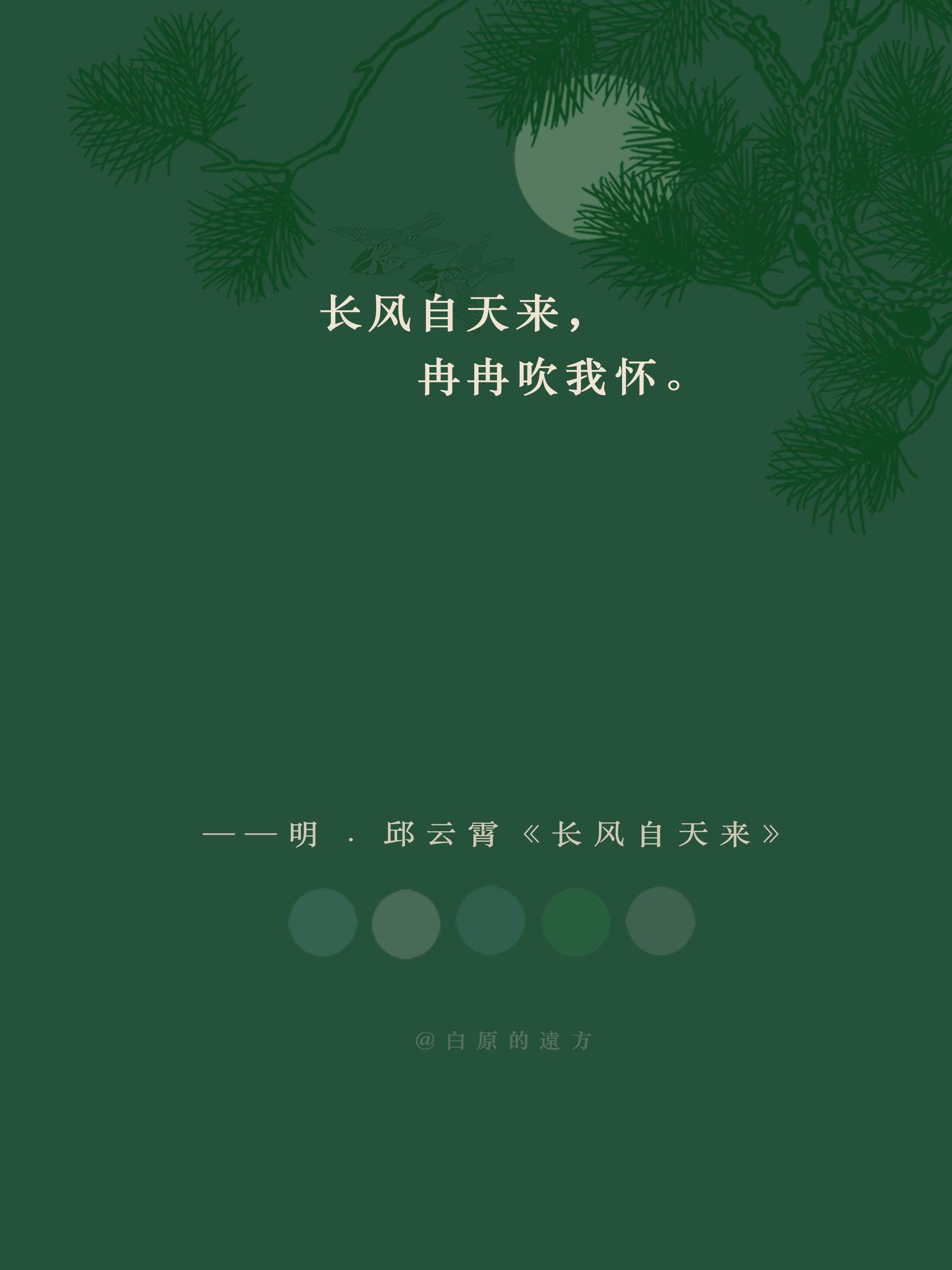 长风自天来,冉冉吹我怀.