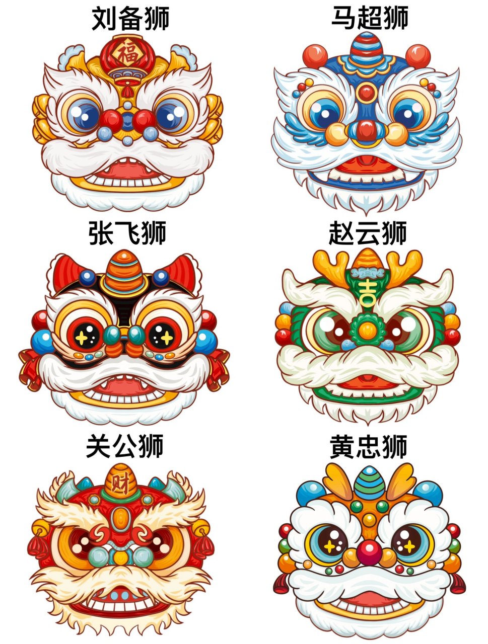 从绘画的角度走进非遗文化|原创醒狮图设计 画了很多的醒狮头 原创
