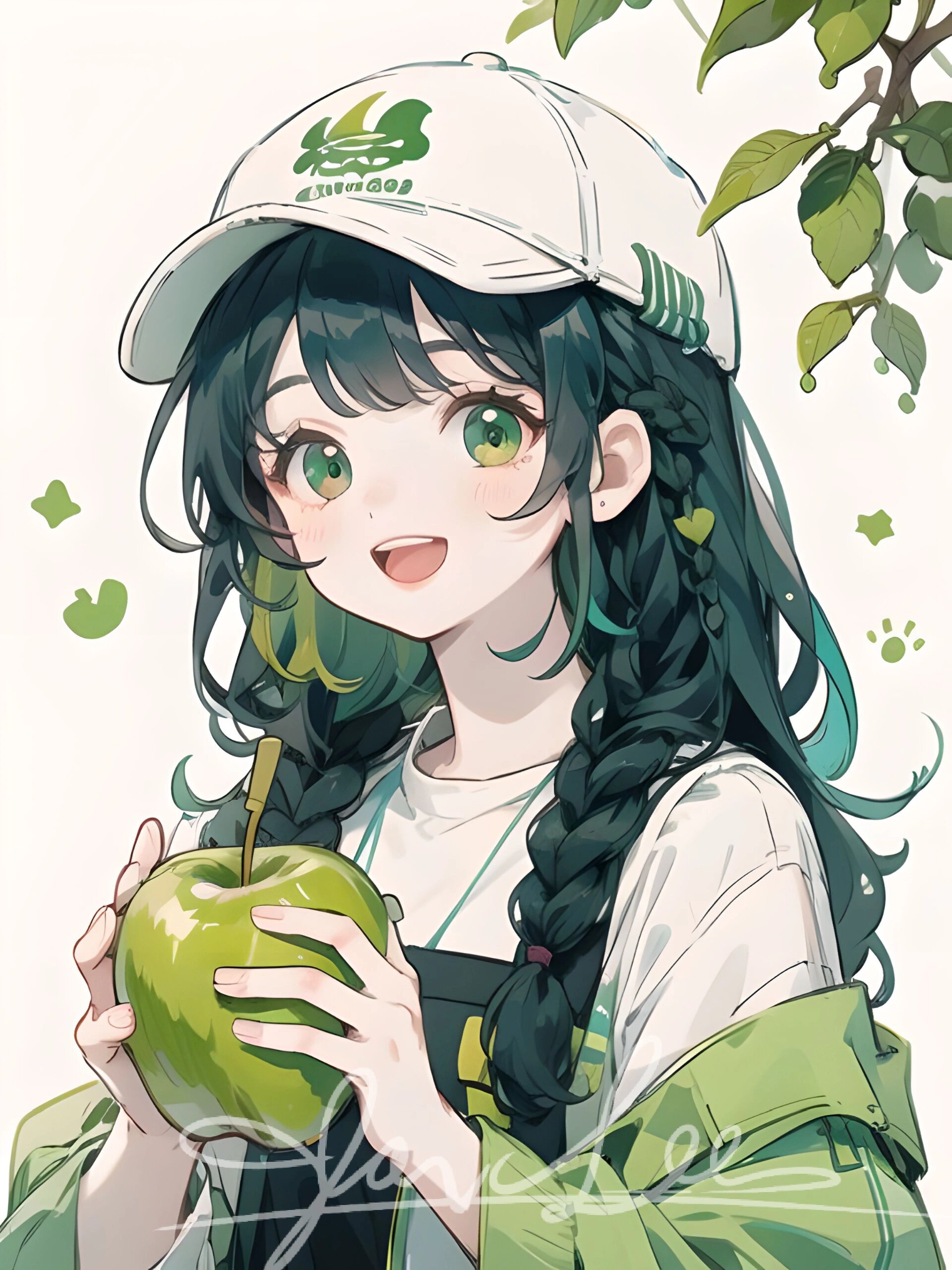 可爱头像 | 绿色系| 苹果女孩