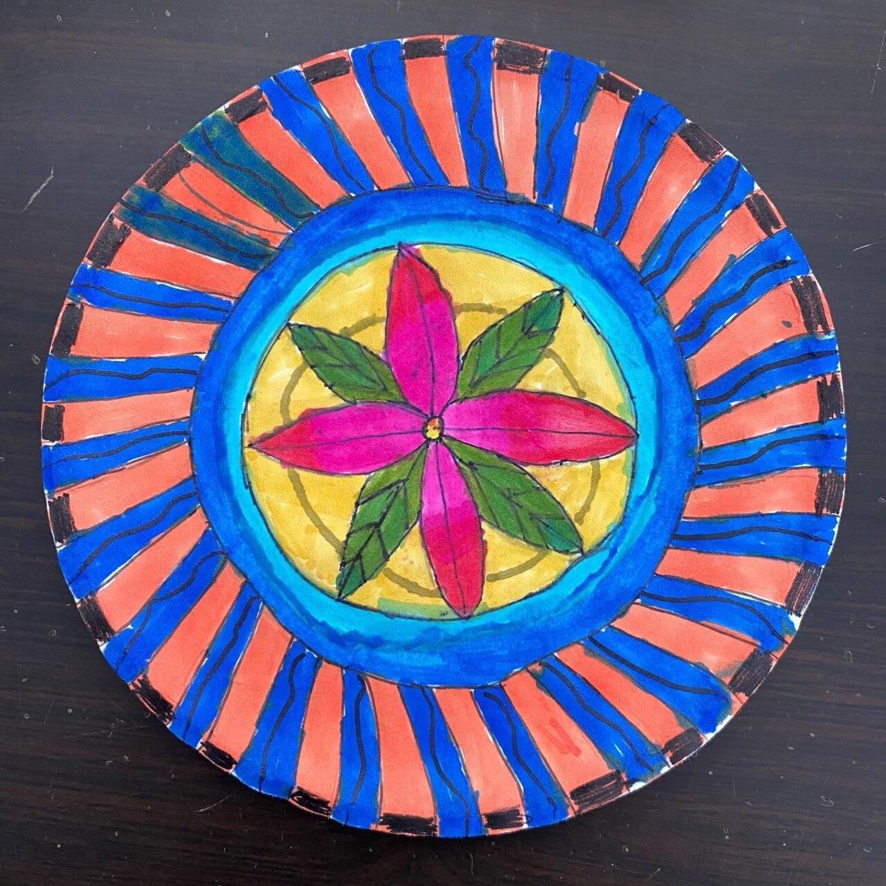 四年级学生美术作业——漂亮的挂盘