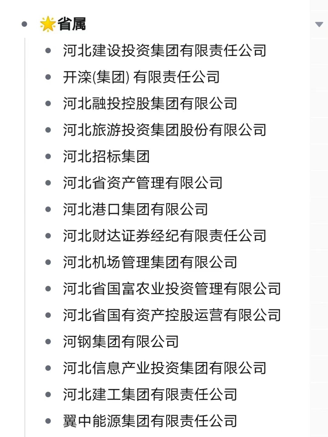 累了,终于整理好河北省国企名单