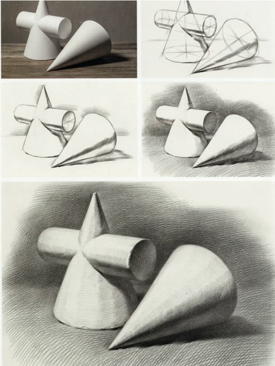 素描石膏组合几何体|超清范例97