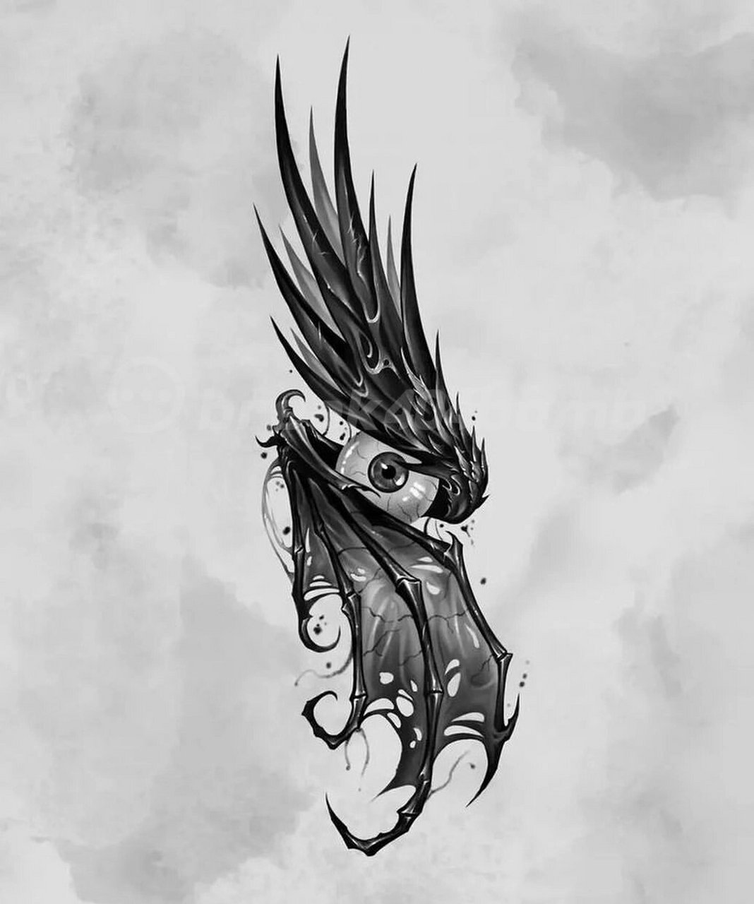10张暗黑风格纹身手稿蛇纹身blackwork 暗黑纹身,适合遮盖小图也可以