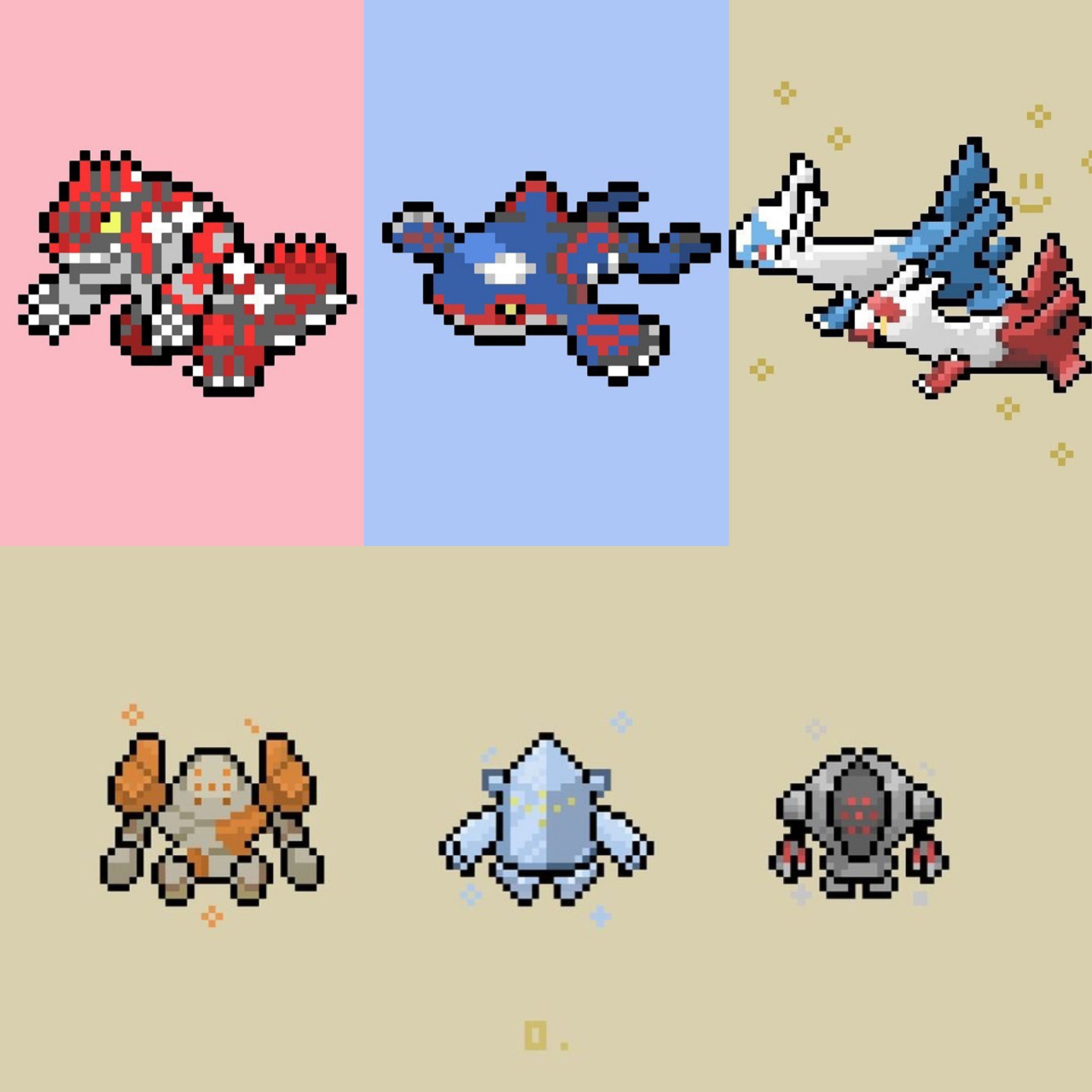 宝可梦 宝石版神兽(像素版) 最近收到一些留言说好久没更新像素风啦