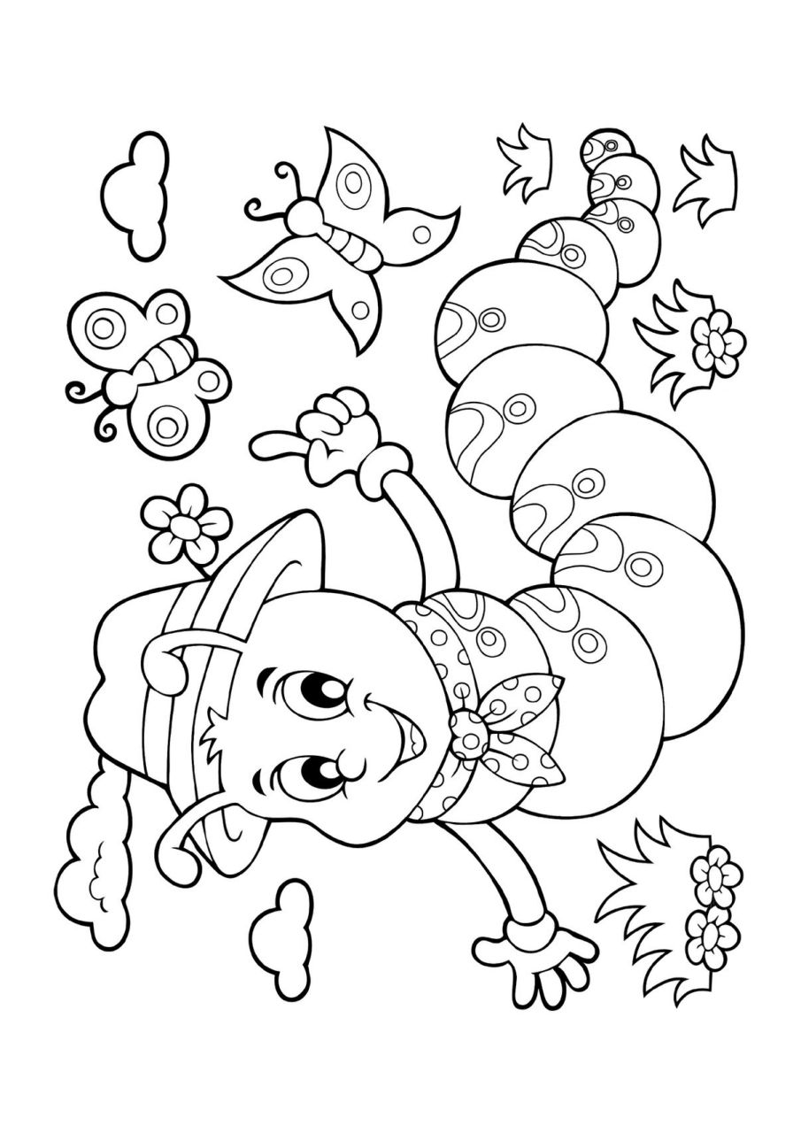 适合幼儿园中班小朋友的涂色简笔画 蝴蝶合集高清图