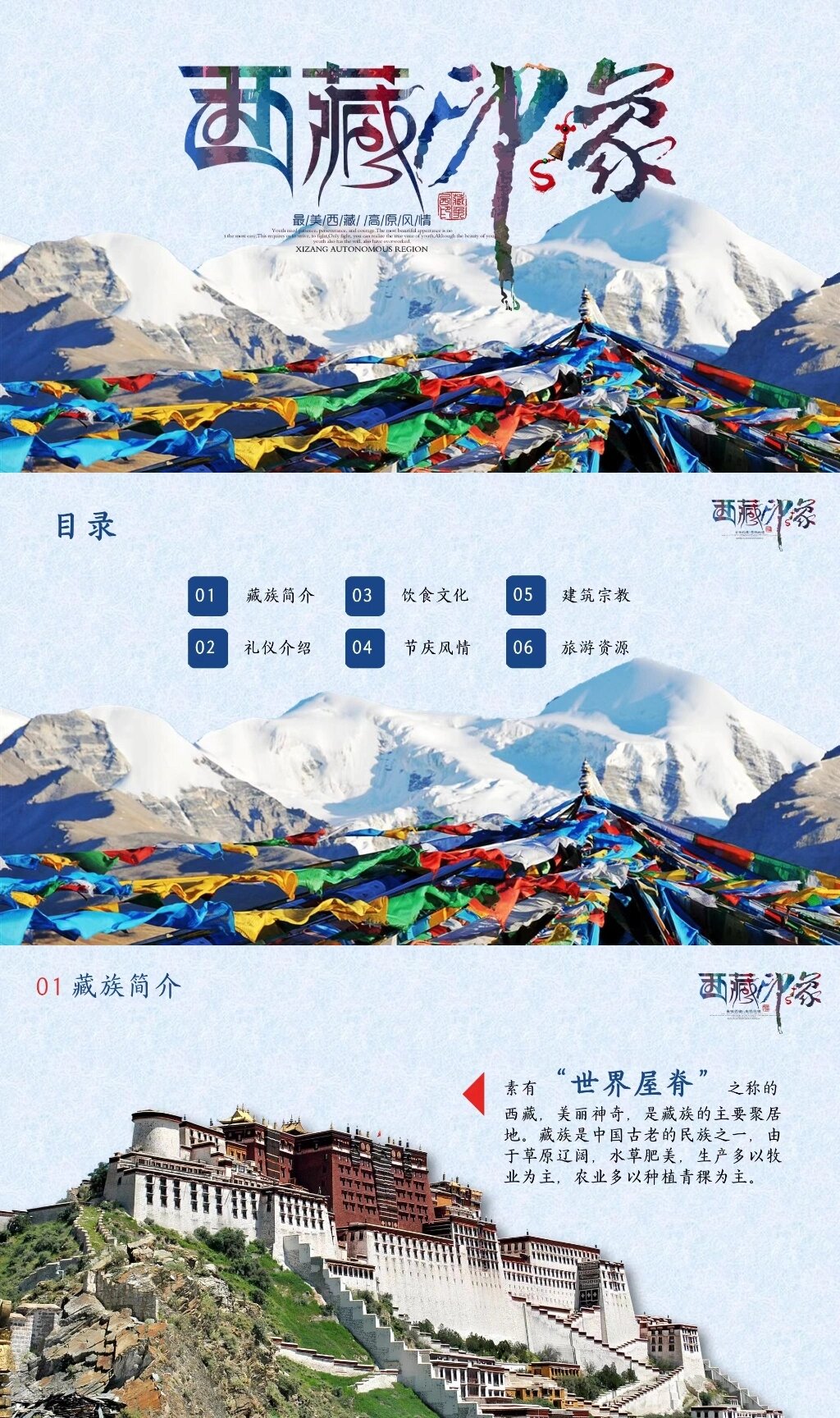 西藏介绍旅游ppt