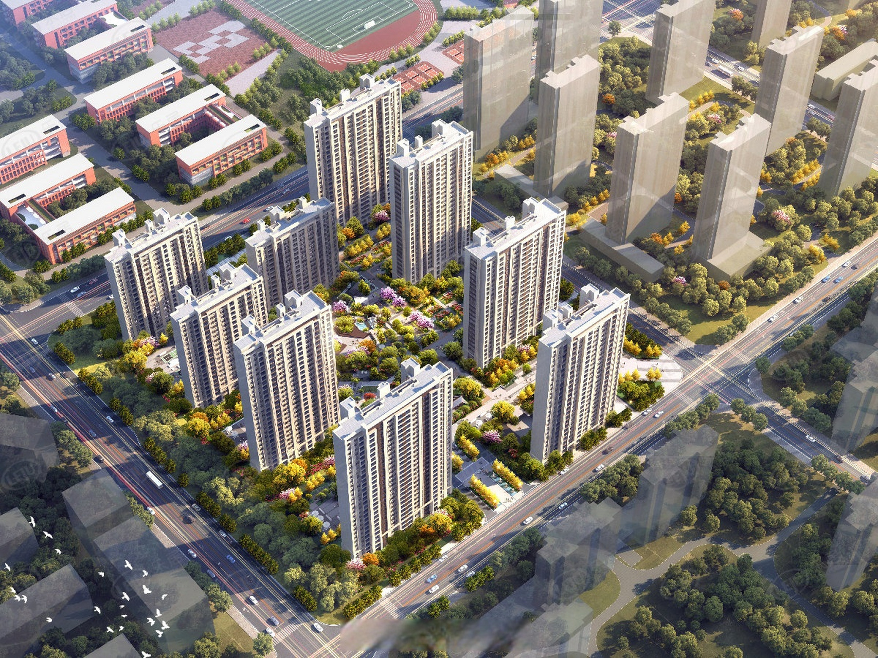 热门楼盘推荐#【胶州市龙湖紫都城】 价格:约8300元/㎡ 楼盘概况:划