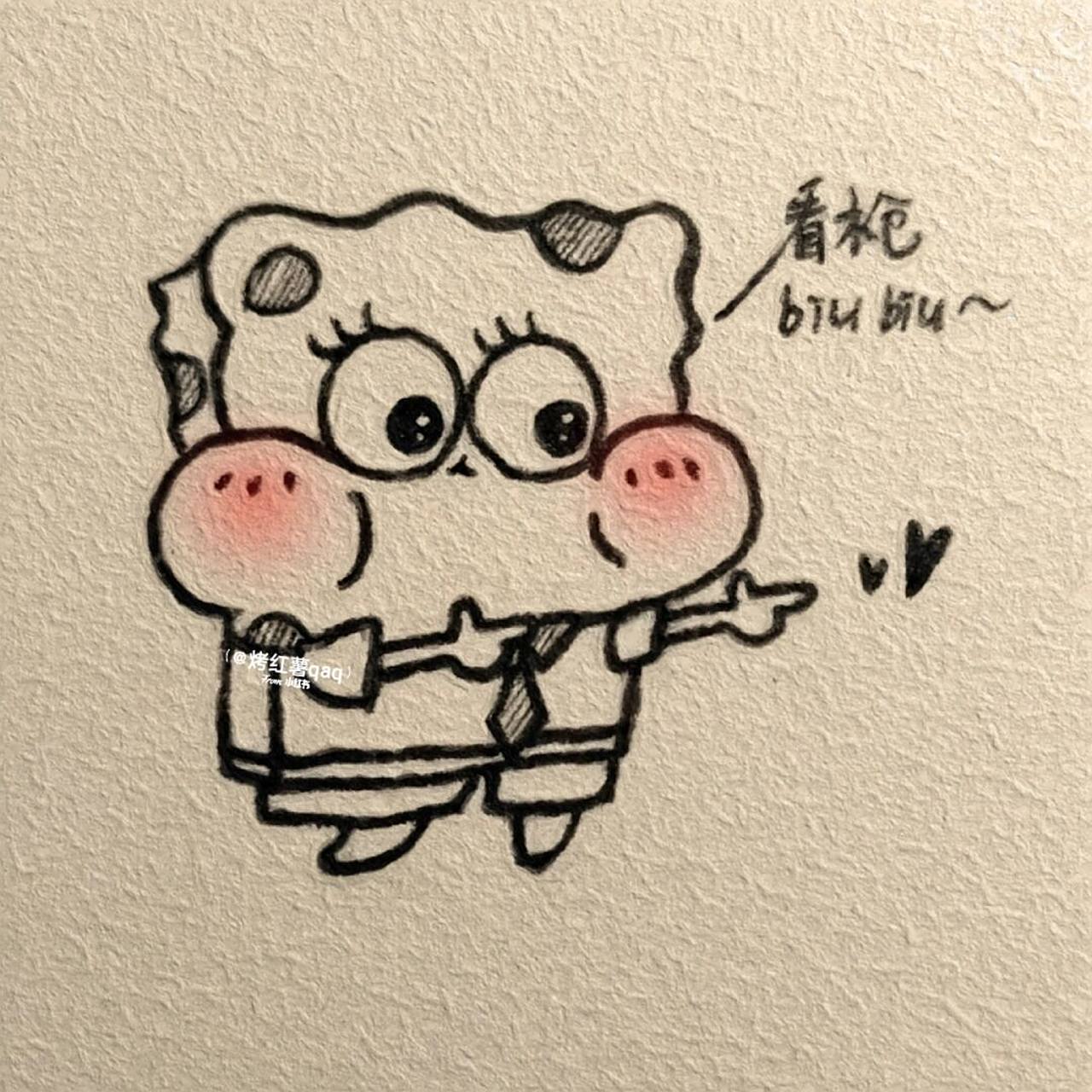 看枪biubiu~#海绵宝宝和派大星# #海绵宝宝# #派大星# #简笔画