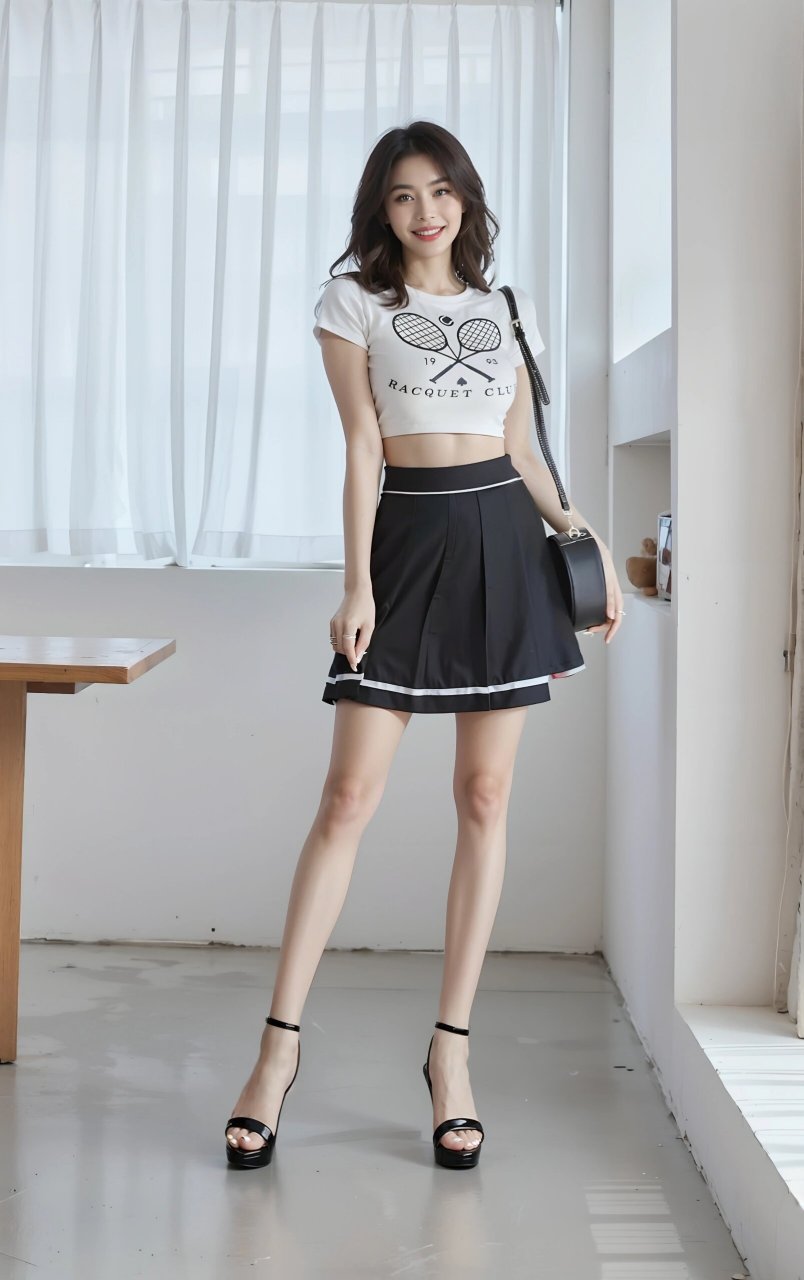 短裙高跟穿搭    美美哒穿搭