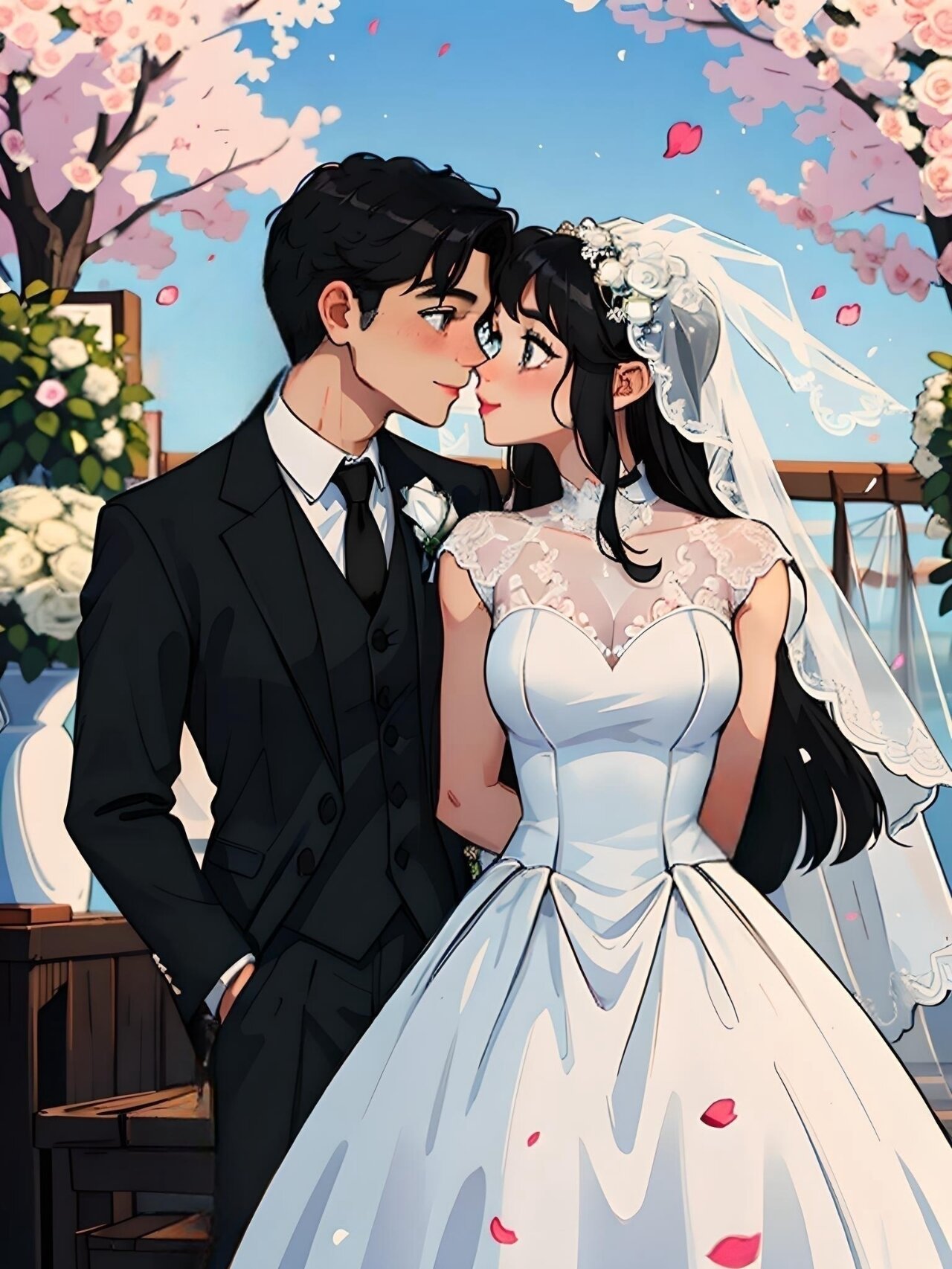 动漫壁纸:二次元世界的结婚照