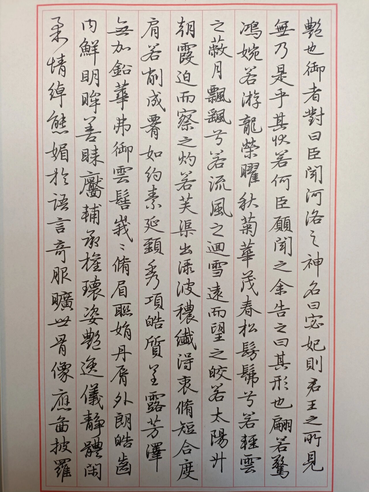 硬笔行书洛神赋合集