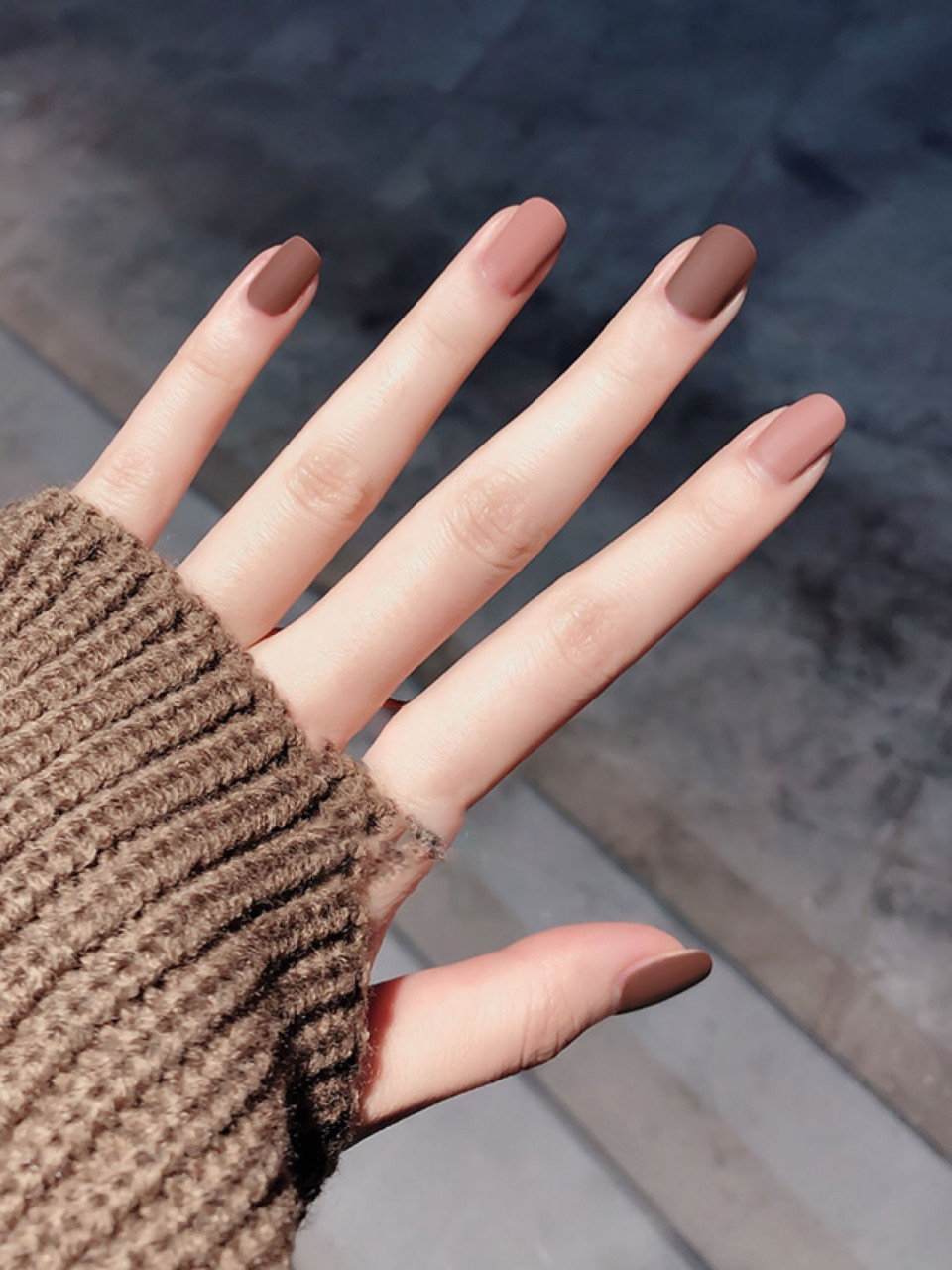 显白棕色系92百搭咖啡色美甲 深棕搭配的款式!