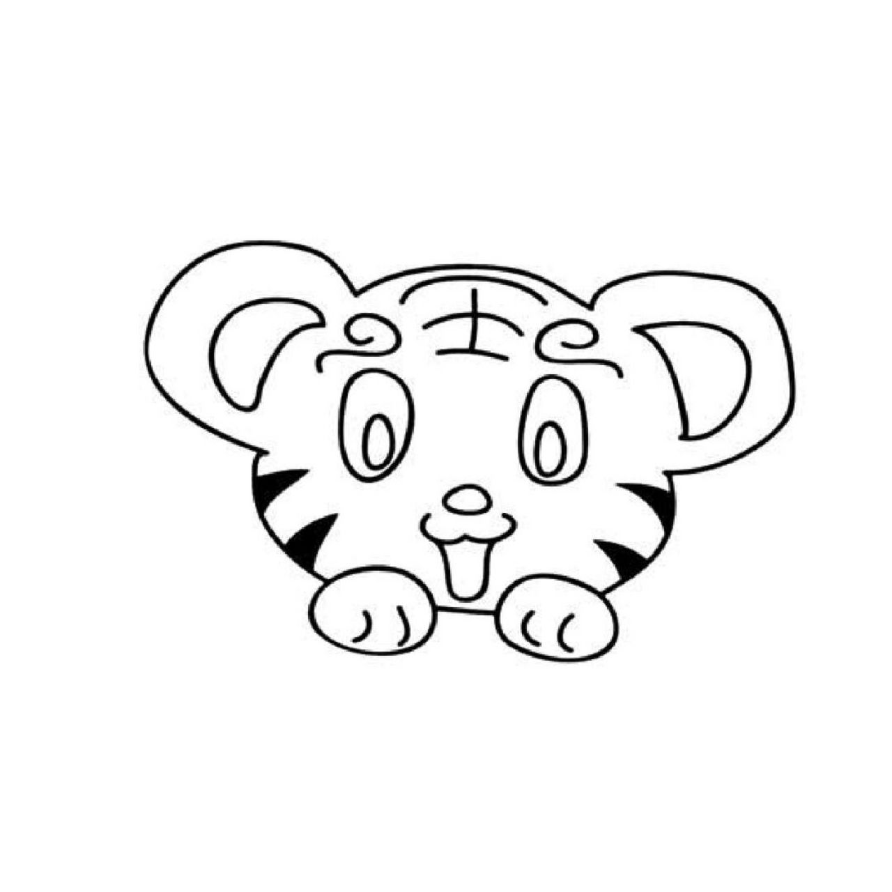 老虎91简笔画素材可打印 #简笔画# #小老虎简笔画# #老虎简笔画