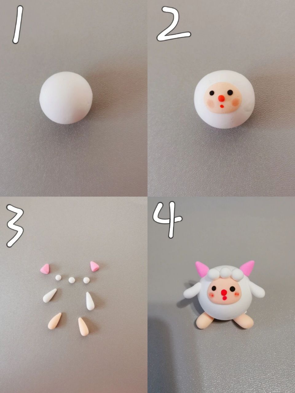 粘土手工|粘土小动物 只要会搓圆就能做的粘土小动物,一起来动手做吧