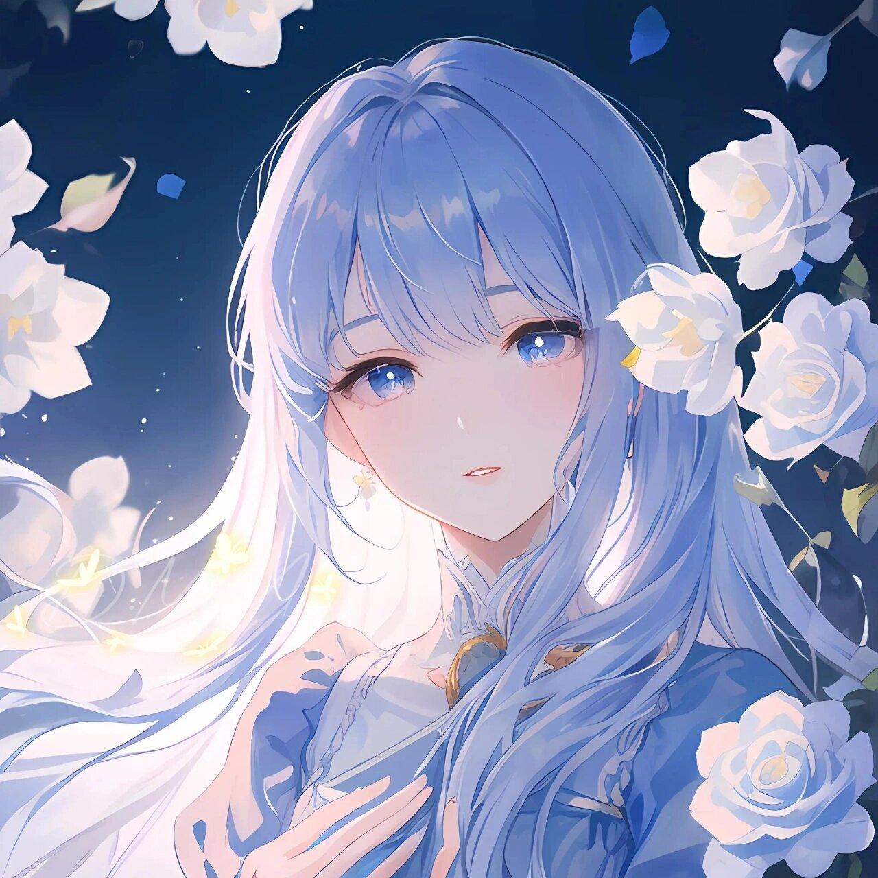 又美又飒的蓝玫瑰97二次元壁纸头像分享 欢迎留言