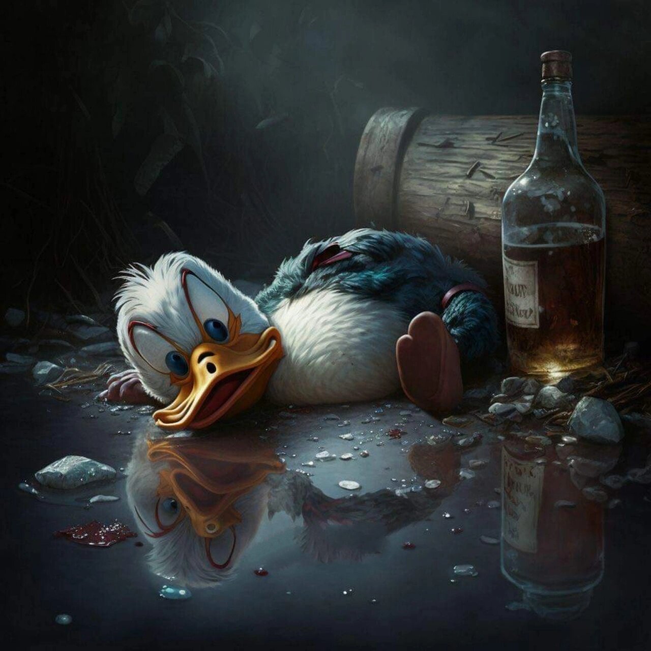 醉酒的卡通人物