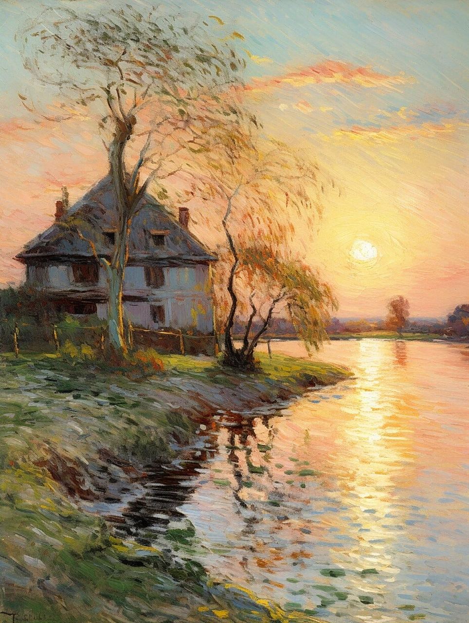 西斯莱风格 油画——风景篇五  西斯莱(alfred sisley,1839年—1899年