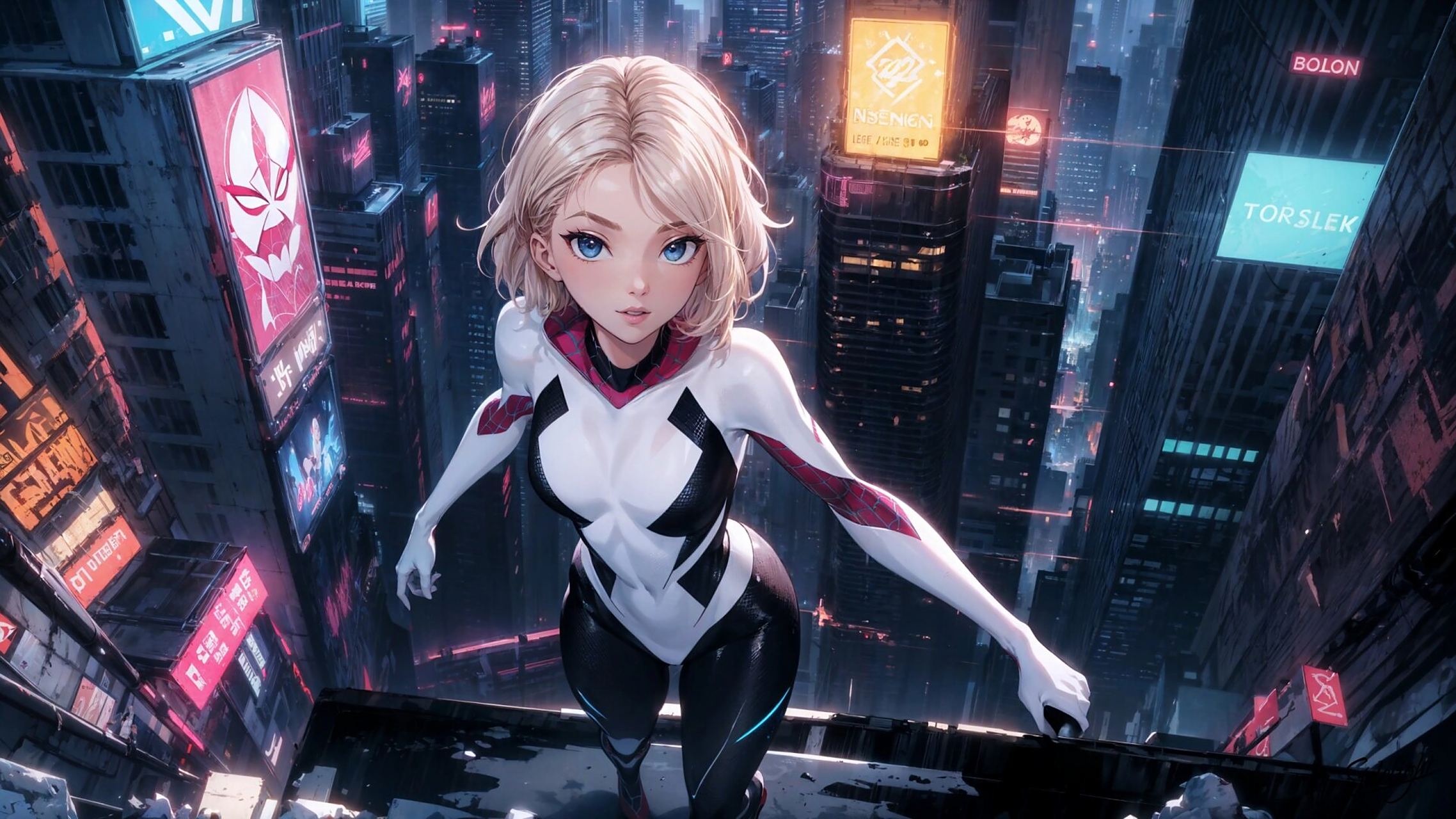 4k高清壁纸|16:9横屏|蜘蛛侠格温 最近想做点不一样的,左想右想先试试