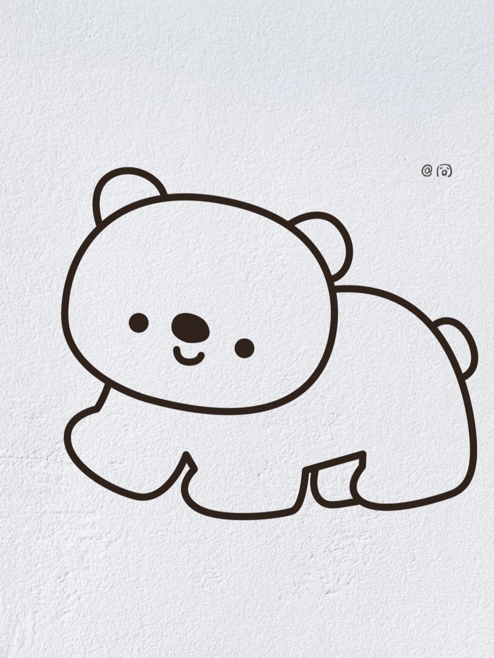 动物简笔画之可爱的小熊(内附过程图)