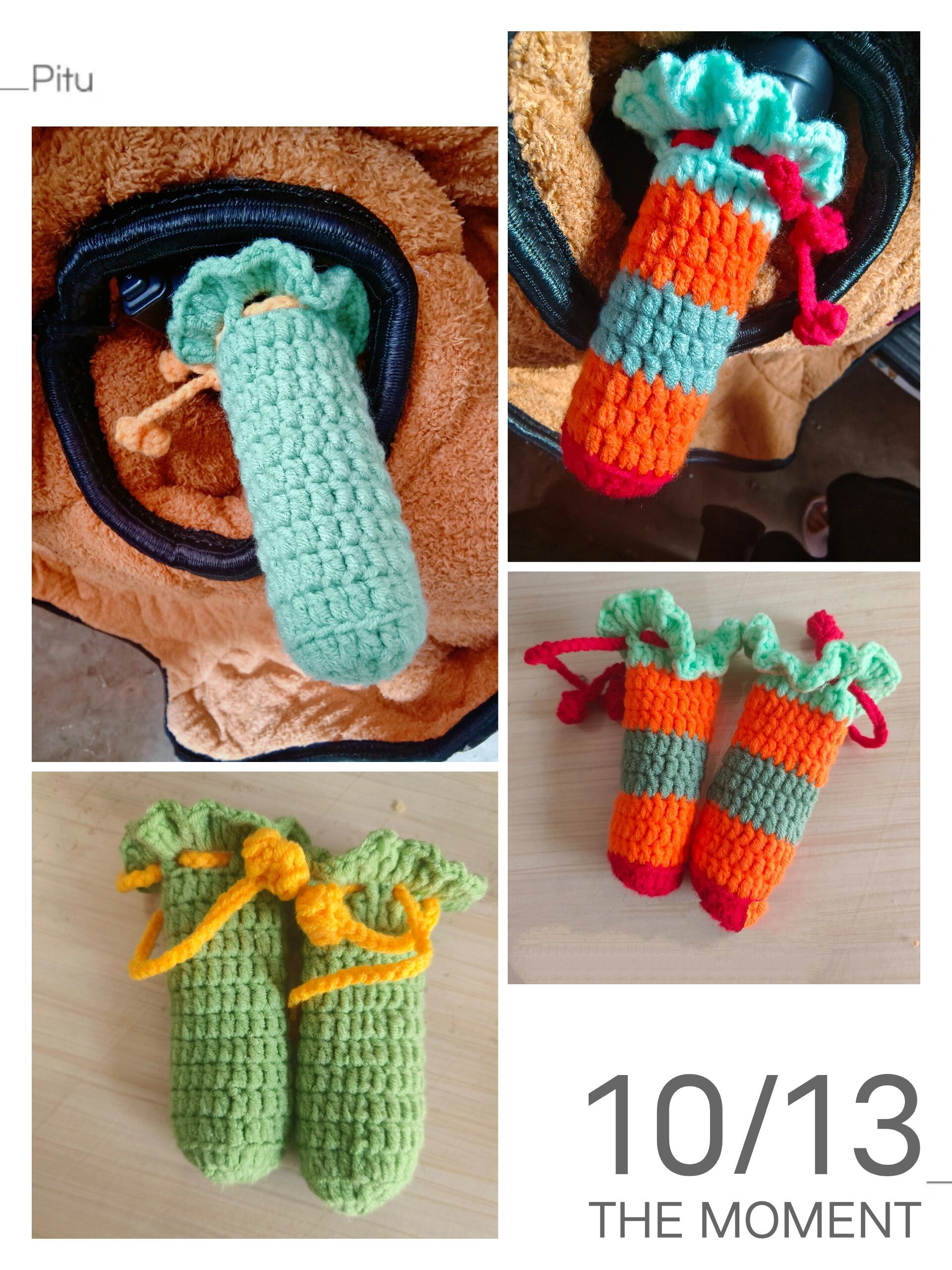 钩针电动车把套,附带图解!