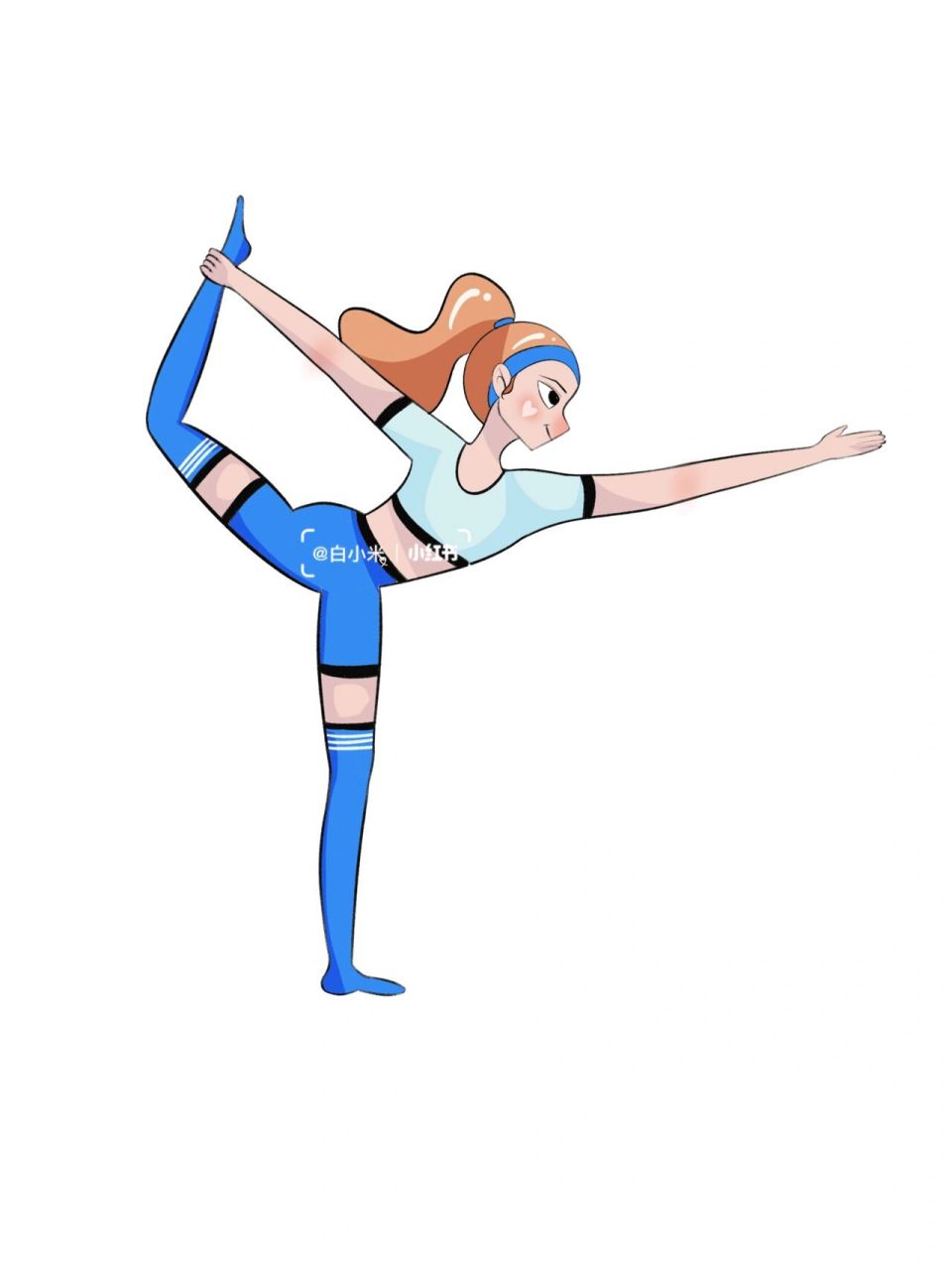 瑜伽插画|瑜伽体式精讲笔记(舞王式)舞蹈式 口令:山式准备,屈右膝