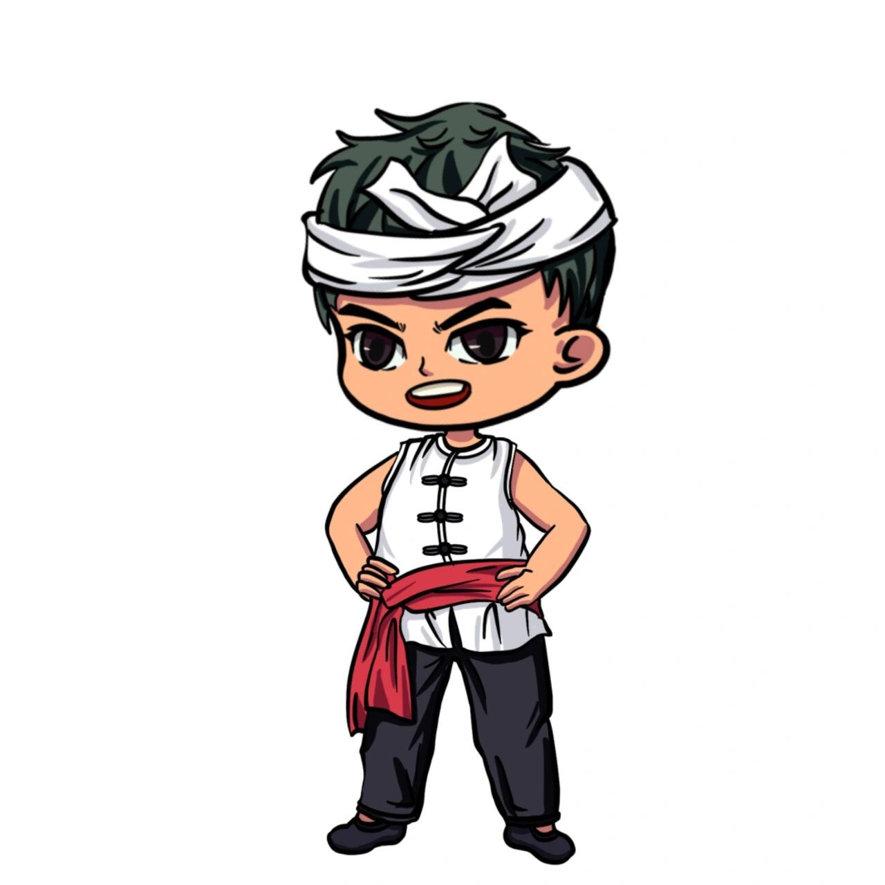 陕北人物插画    小腰一插,背后窑洞,其实主要想的画人物设计,场景有