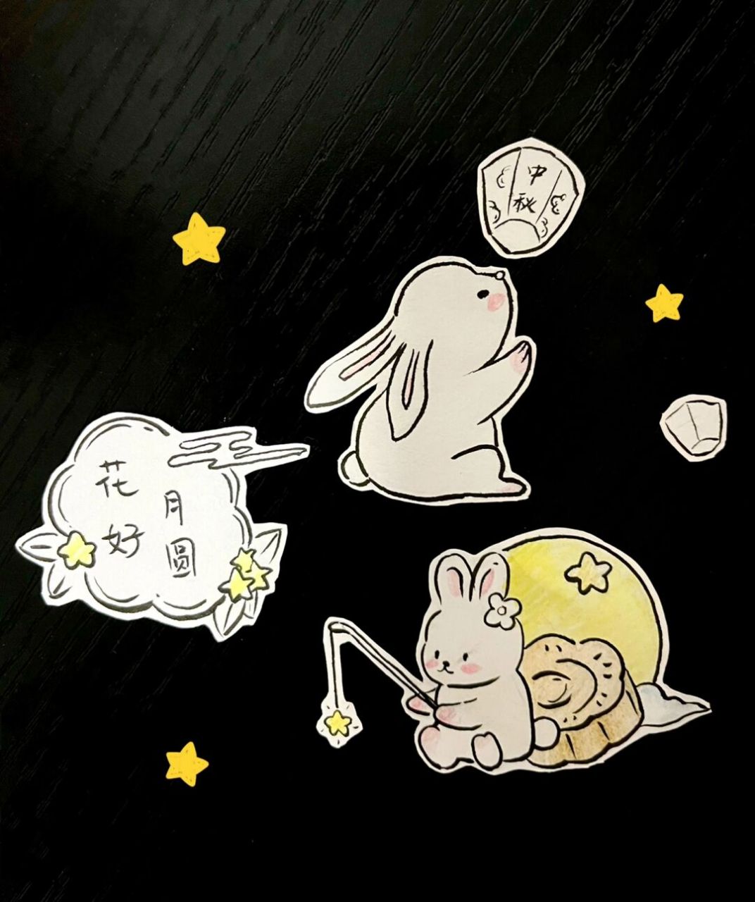 玉兔|简笔画|广寒宫的兔子 看天上的月,吹人间的风,过最平凡的一生