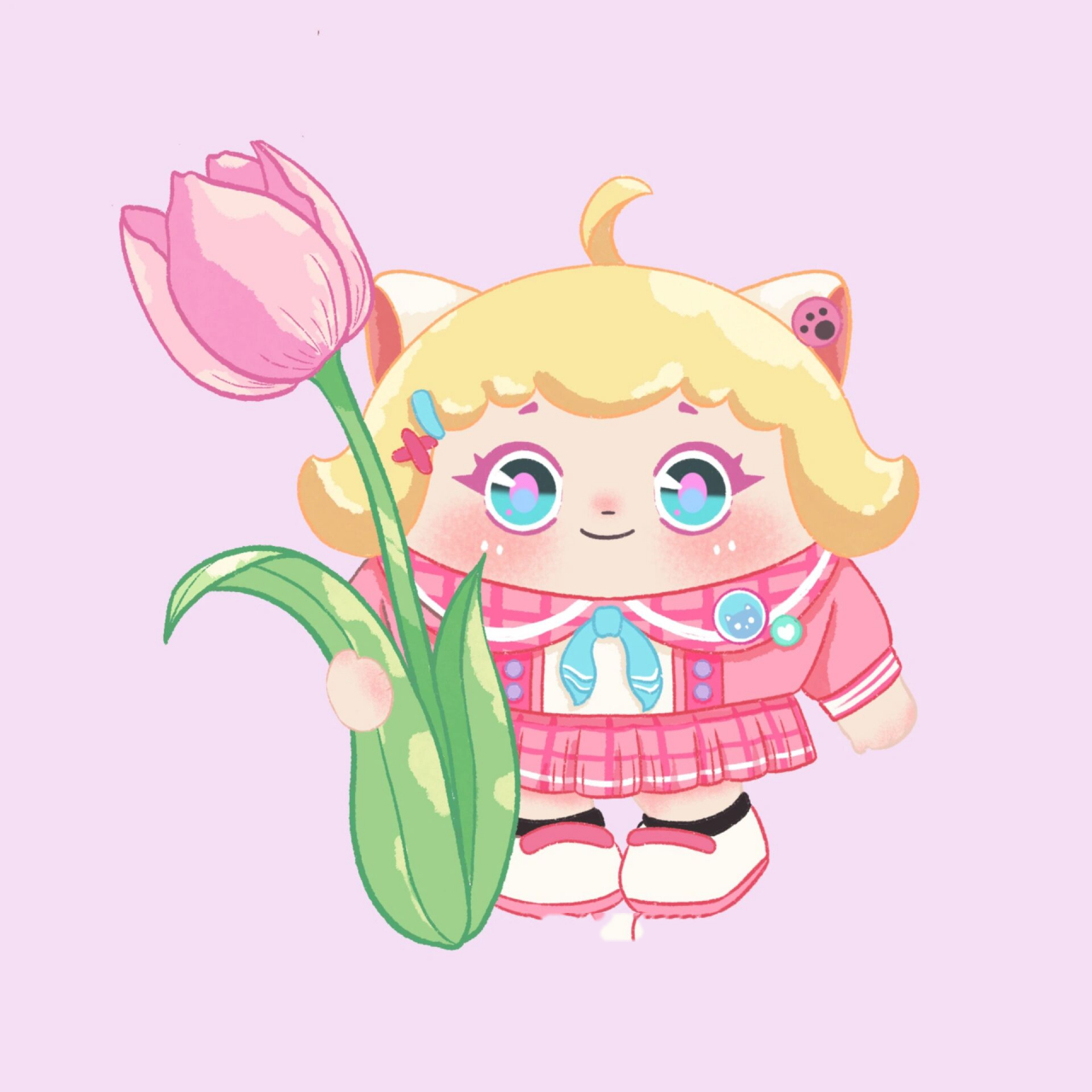 蛋仔派对淘气丸子三色头像 蛋黄酱们要求的三色jk妹妹来啦,昨晚太晚