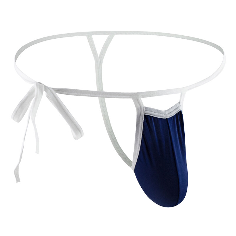 男士内裤|细腰侧开口打结冰丝柔软舒适t字裤 内裤 内裤 性感内裤 穿着