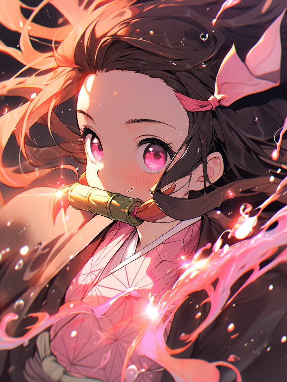 鬼灭之刃|灶门祢豆子|aigc 灶门炭治郎的妹妹,因鬼舞辻无惨的血液变成