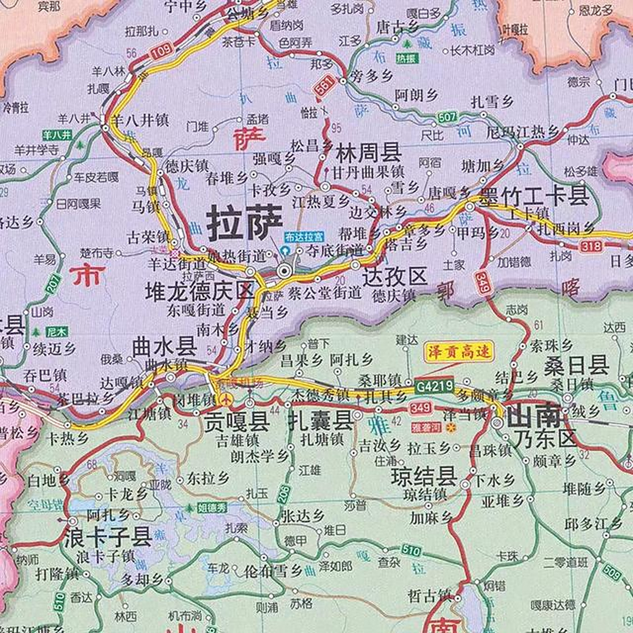 西藏的山南市区位优势明显,山南市贡嘎县有西藏唯一的国际机场:拉萨