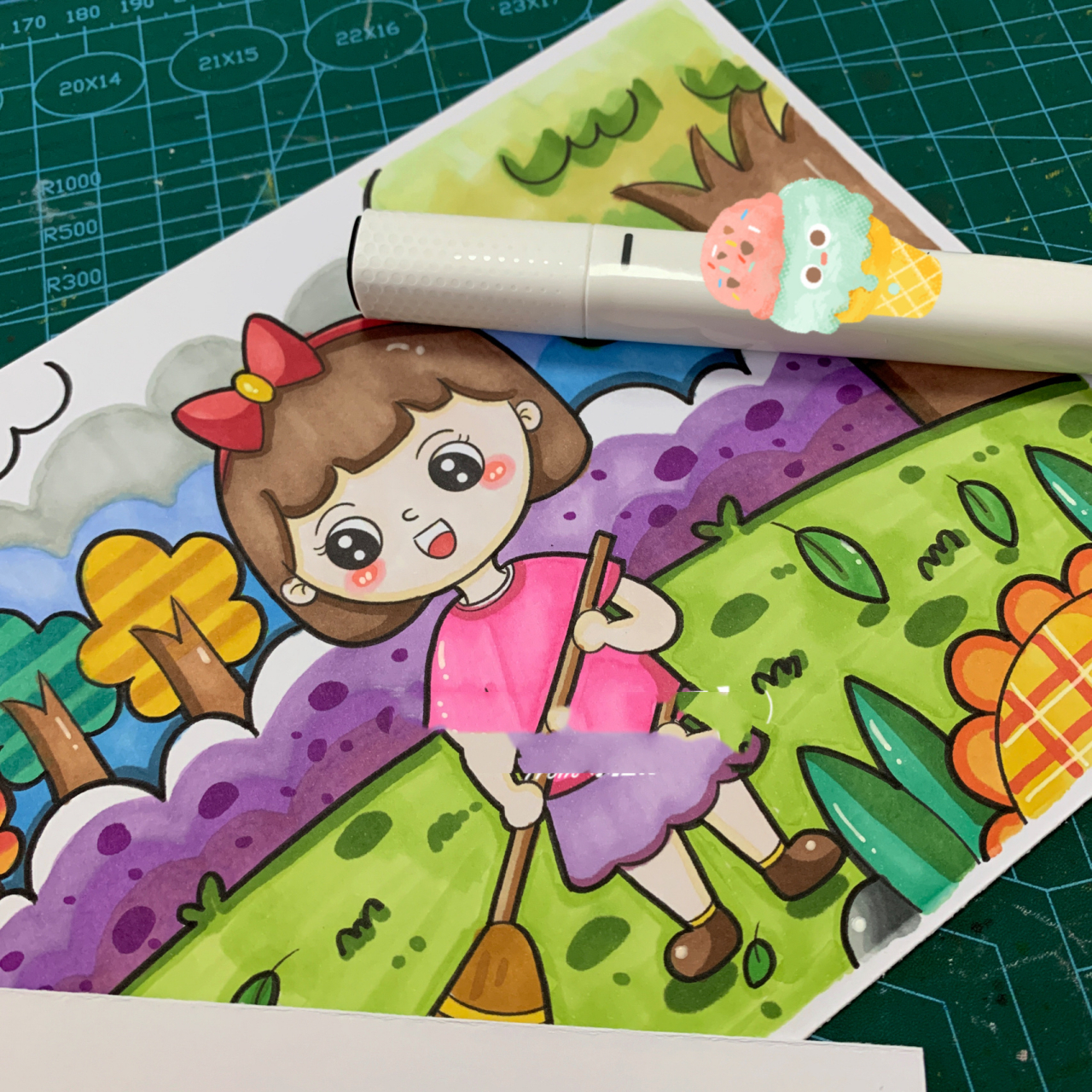 【儿童画】扫地上色版 儿童画  简笔画  每日一画  我爱画画  幼儿园