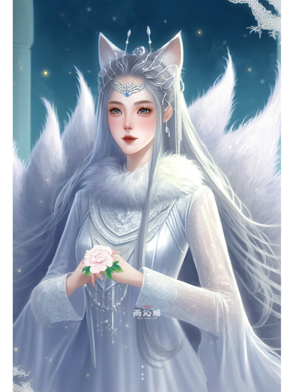 【ai绘画】78狐仙之九尾天狐 万妖国公主,神魔青丘狐后裔,万妖女皇