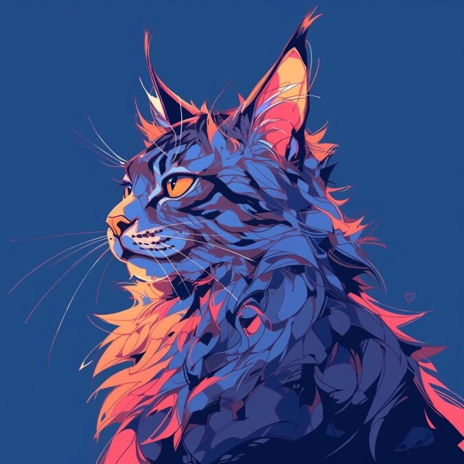 缅因猫猫🐱头像～这一组超级赛博朋克