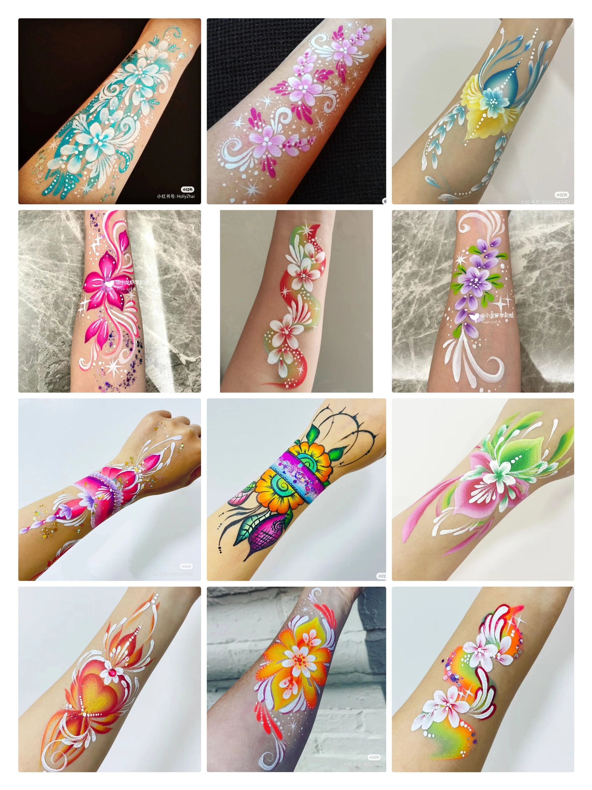 手臂彩绘 锁骨彩绘