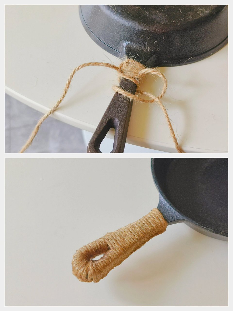 入手了两个小铁锅,开锅93缠麻绳 早就想买个小铸铁锅,用来炸东西