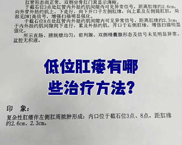 低位肛瘘的瘘管或创腔位于肛门外括约肌深层以下,主要治疗方法包括