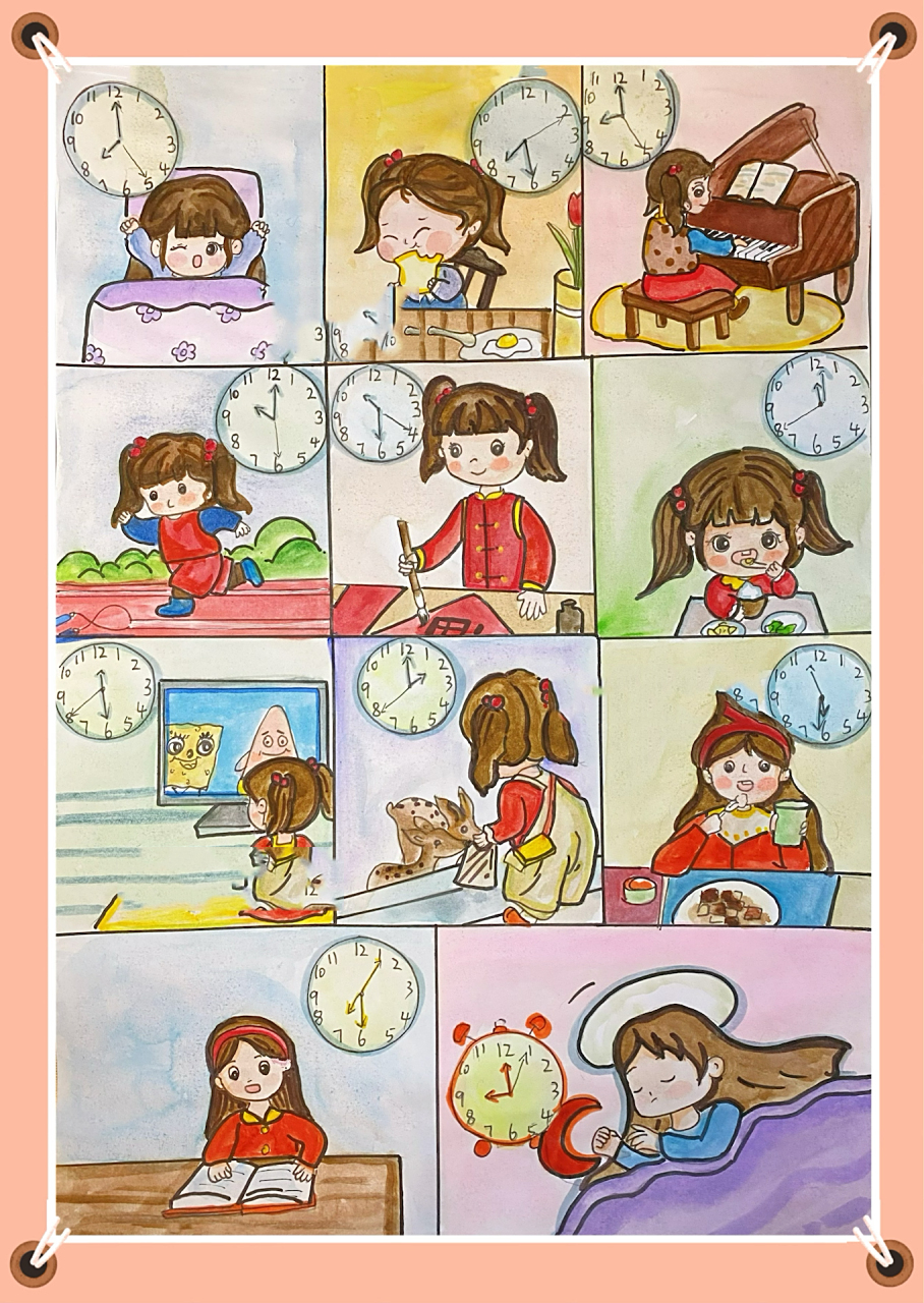 寒假作业:(时钟 时间)我的一天 作业要求:我们认识了钟表,试着"把我的