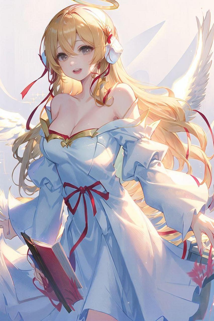 让ai触手可及高清美女二次元美丽天使少女,羽翼如诗,翩翩起舞.