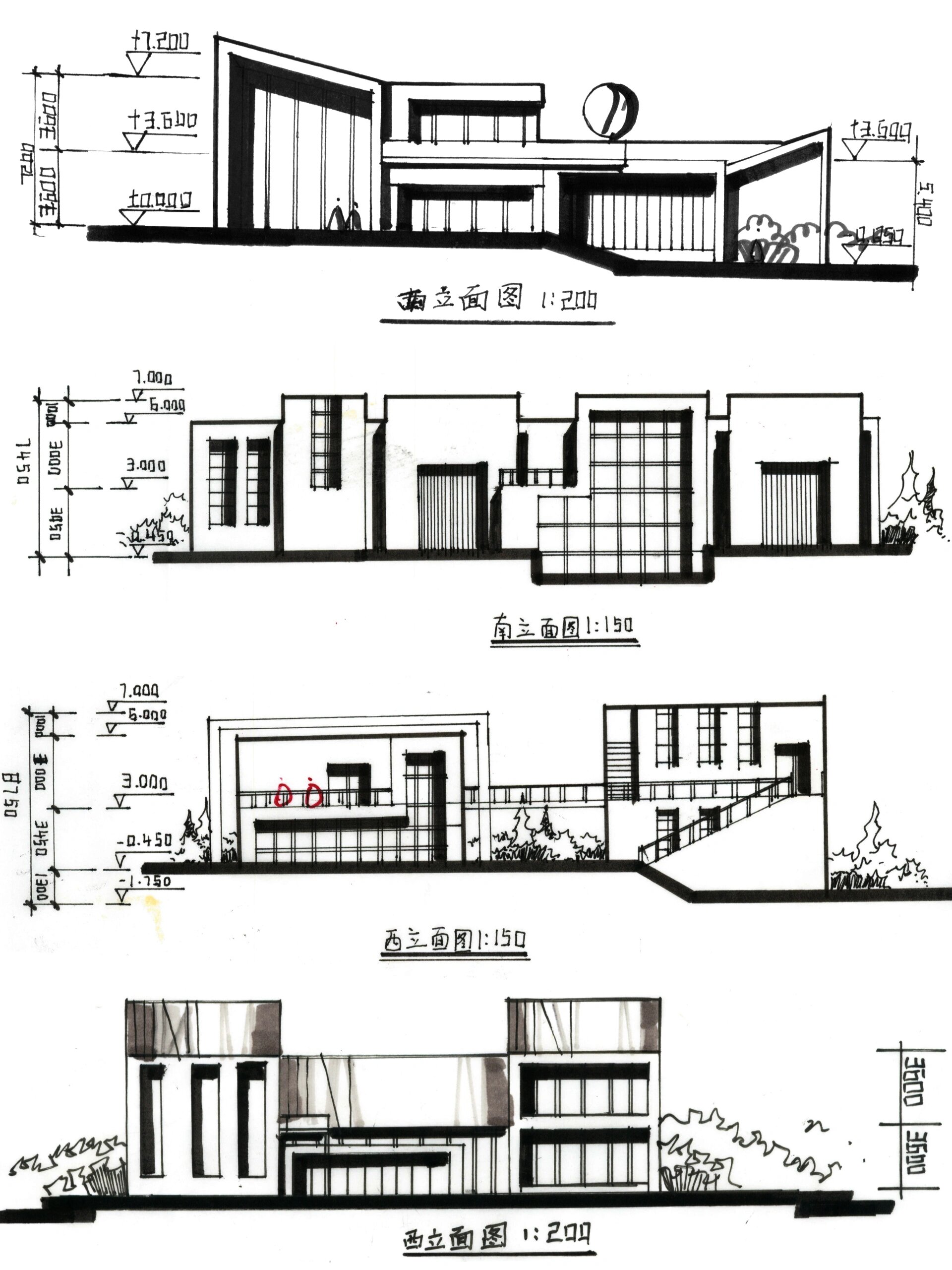 建筑设计图手绘图片