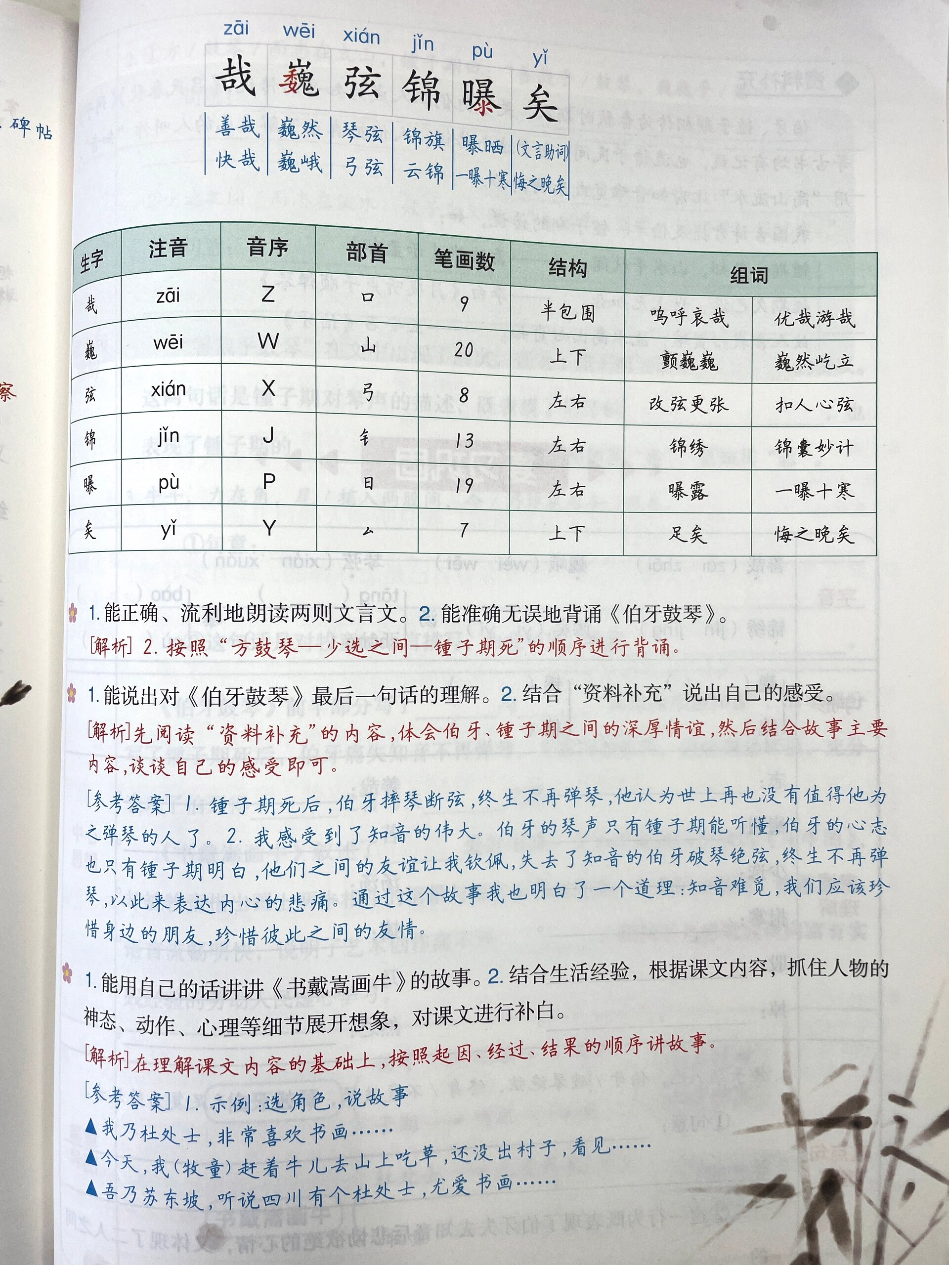 六年级上册语文,《文言文二则》预习笔记7515