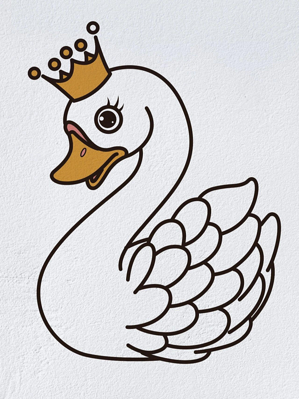 动物简笔画之美丽的天鹅(内附过程图)