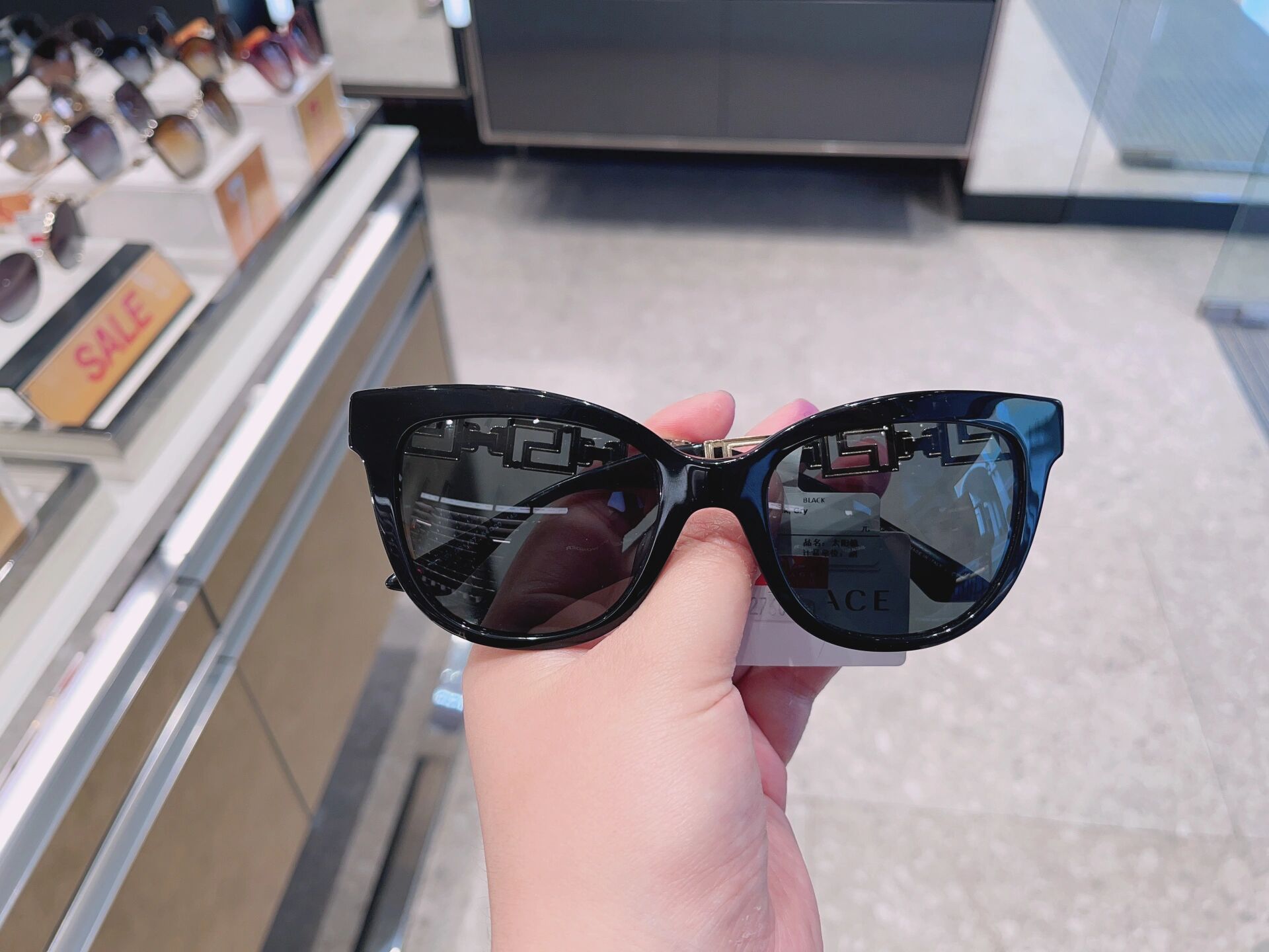 范思哲猫眼女款 versace范思哲太阳镜女时尚潮流眼镜醋酸酯猫眼形墨镜