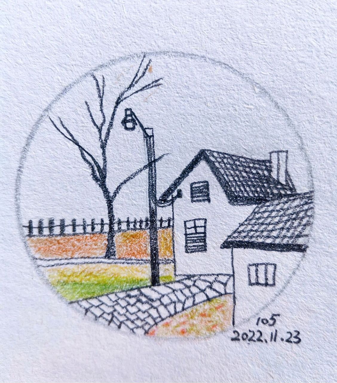 素描风景画|宁静的小村子