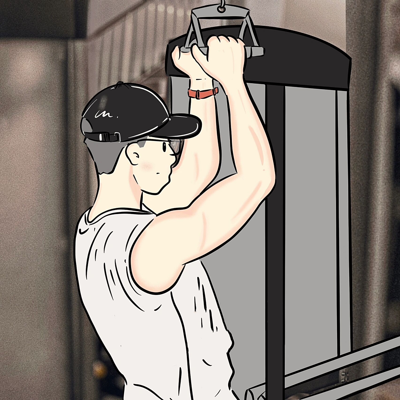 健身男生头像|每日更新   情侣头像|肌肉男|健身插画|健身头像|头像