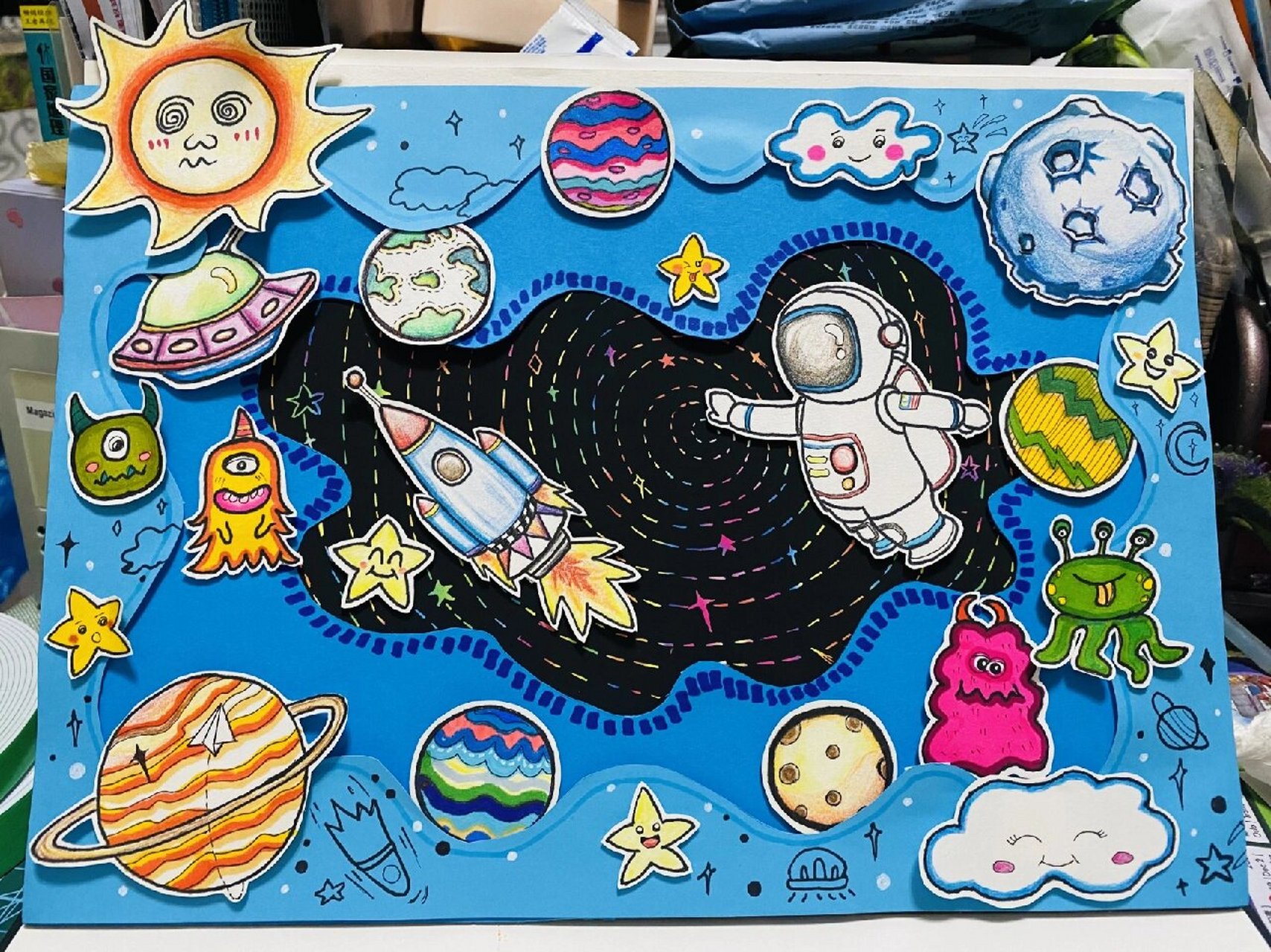 宇航员立体画96幼儿园小学可用7315 宇航员99690498