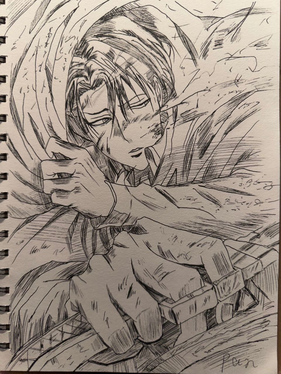 进击的巨人 利威尔手绘 画的不好下次不画了