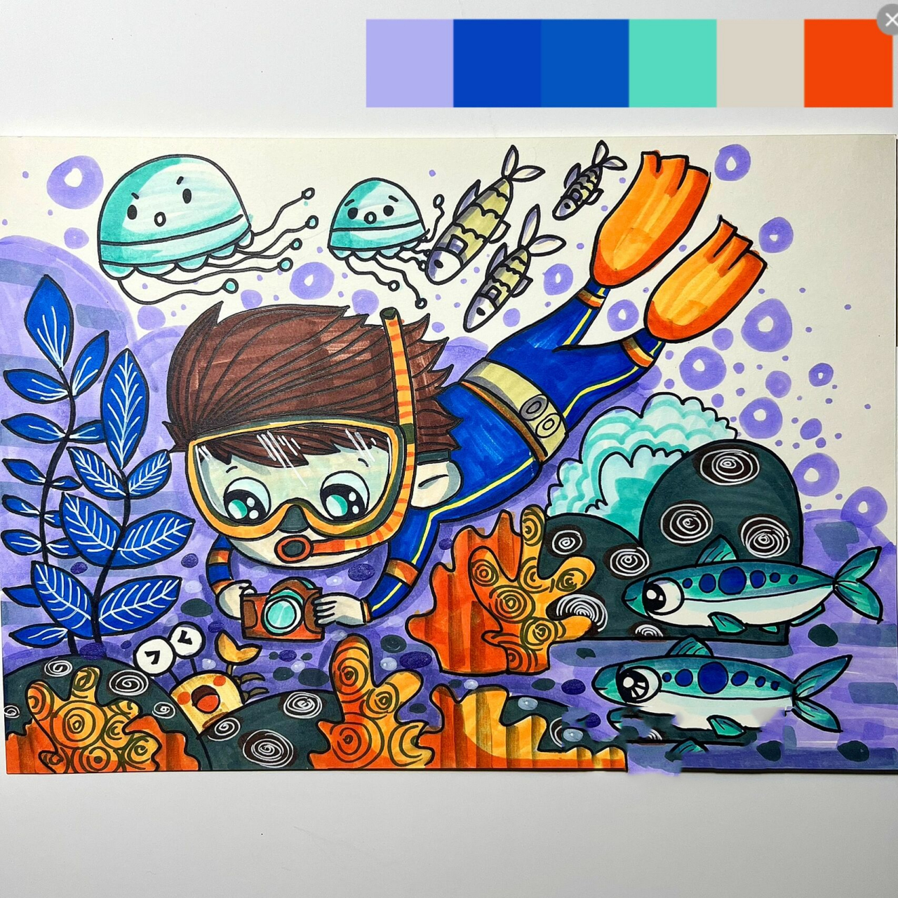 小小深海潜水员07儿童画