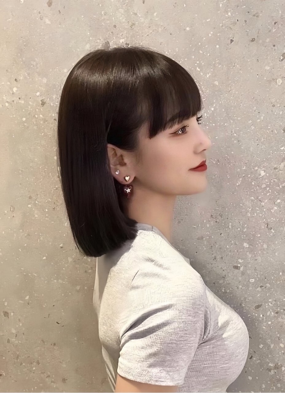 得川显脸小还减龄～圆,方脸值得尝试 🎀少女感满满的齐肩短发发型!