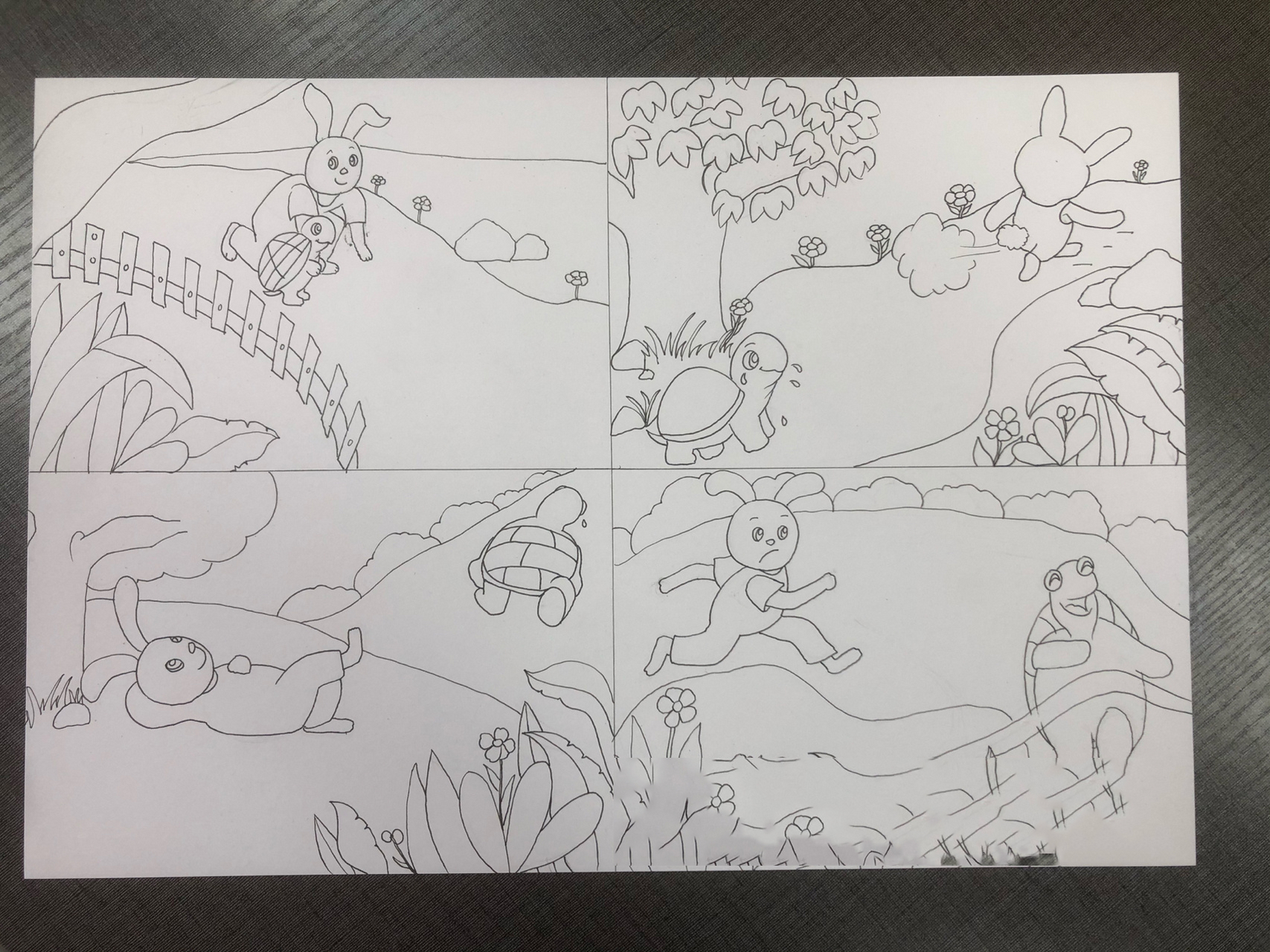 龟兔赛跑9892儿童画/插画/连环画待续 这几天比较忙,还没有画完